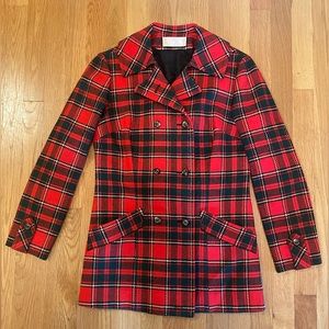 Vintage Pendleton Wool Plaid Peacoat